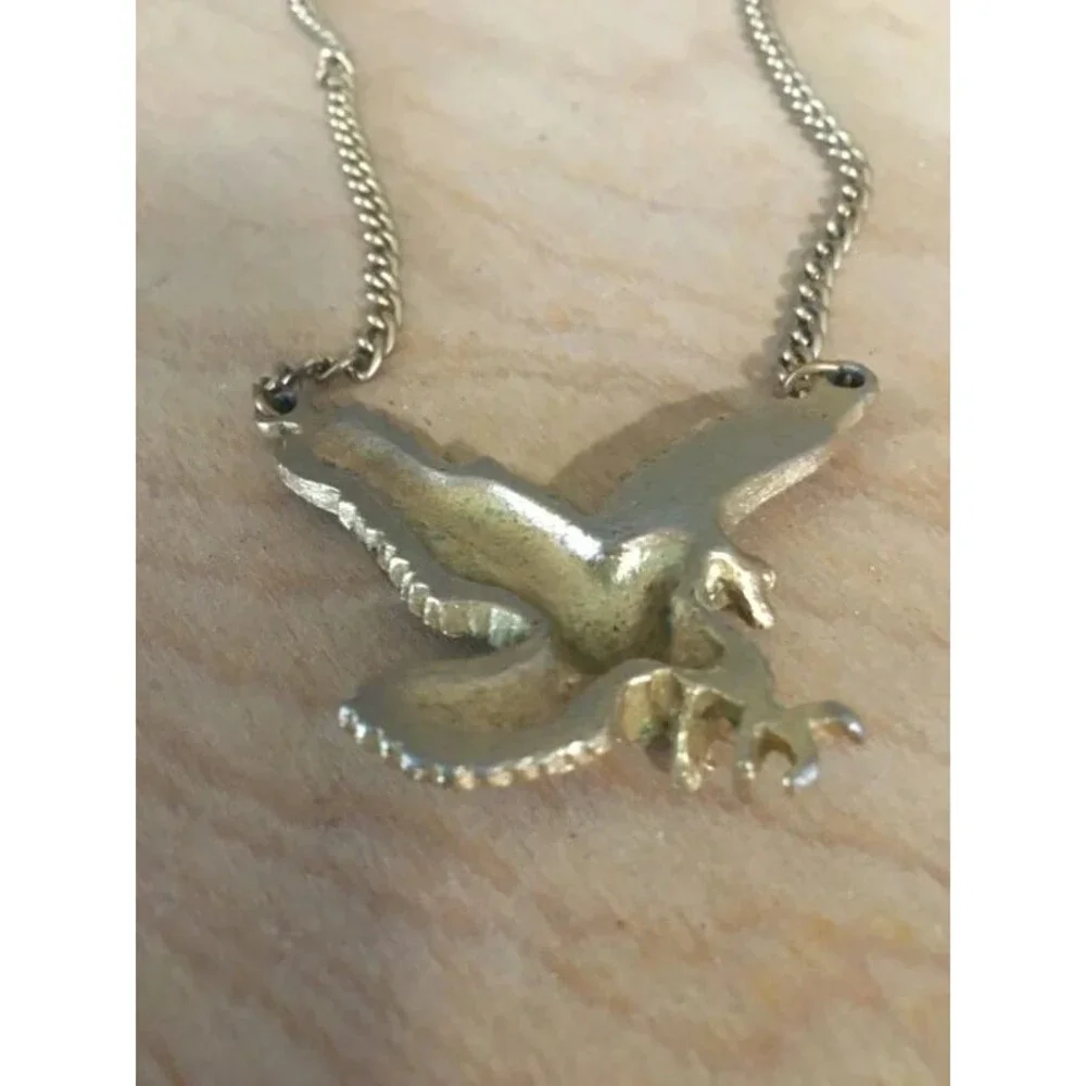 Retro Flying Eagle Pendant Curb Chain Necklace Western Boho